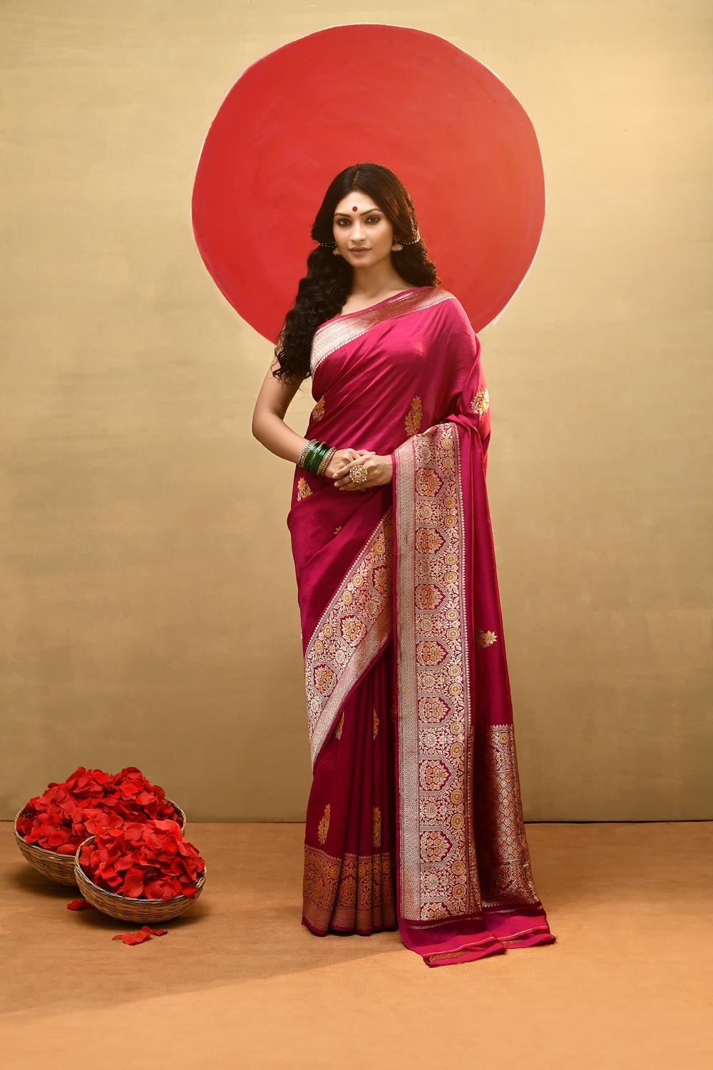 'Qainaat' Pink Pure Katan Silk Banarasi Handloom Saree