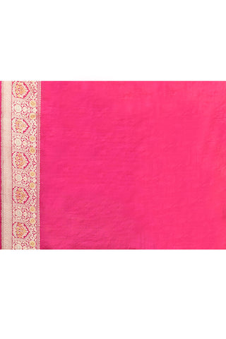 'Qainaat' Pink Pure Katan Silk Banarasi Handloom Saree