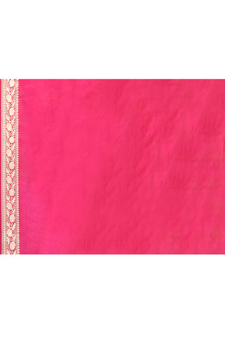 'Meera' Deep Rani Pink Pure Banarasi Handloom Saree