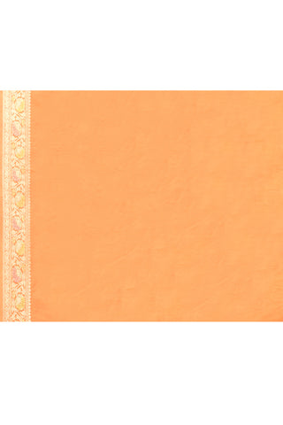 'Ragini' Orange Pure Katan Silk Meenakari Banarasi Handloom Saree