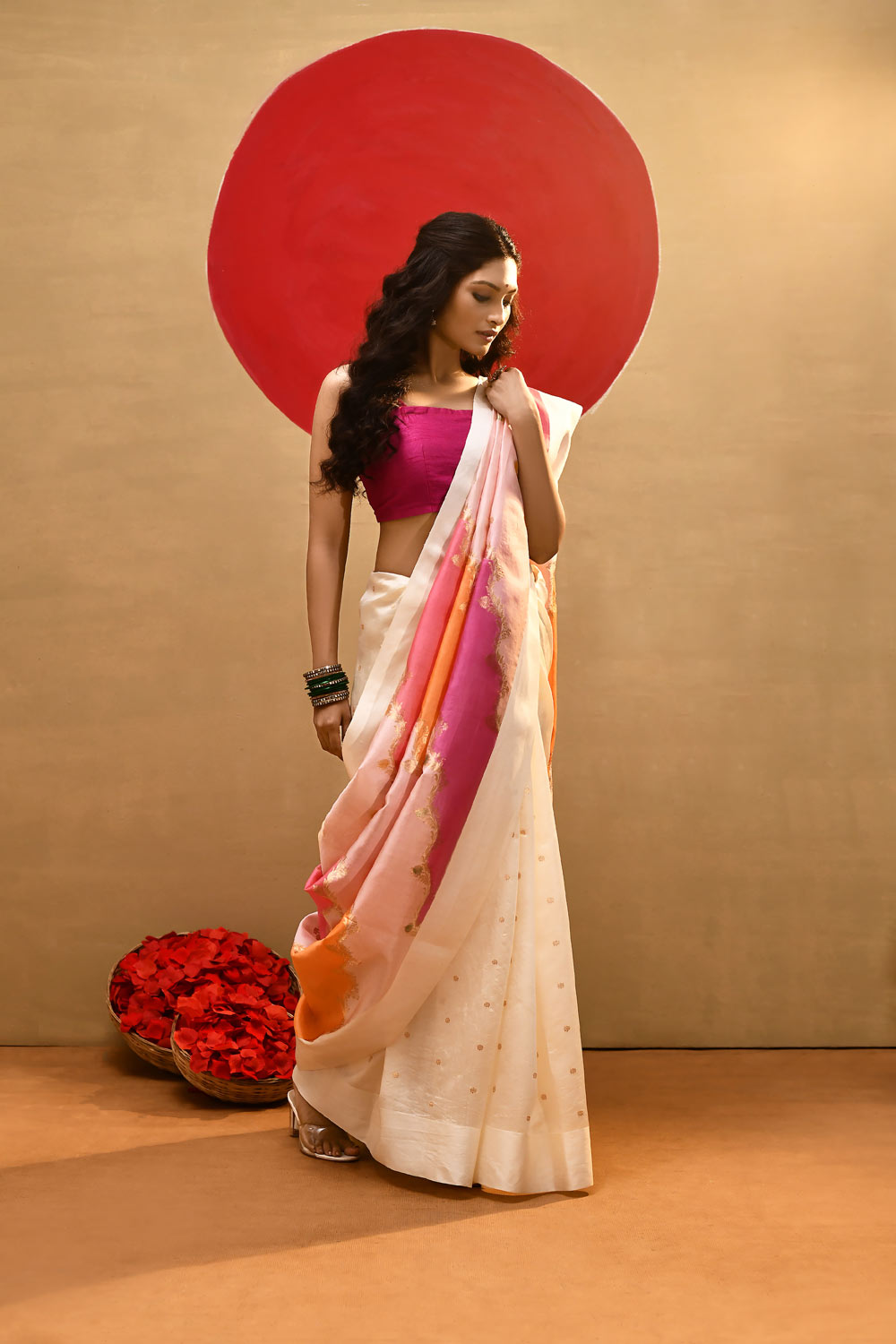 'Chandrika' Rangkat Pure Katan Silk Kadhua Banarasi Handloom Saree