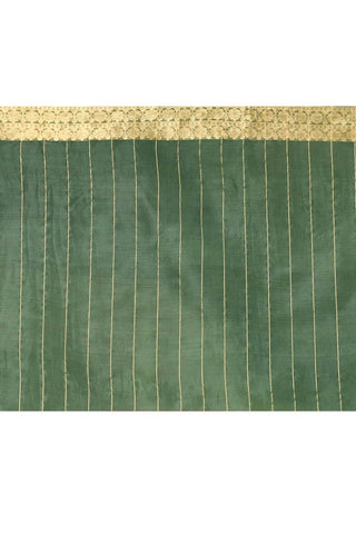 'Kamakshi' A shade Of Sage Green Pure Kora Organza Kadhua Banarasi Handloom Saree