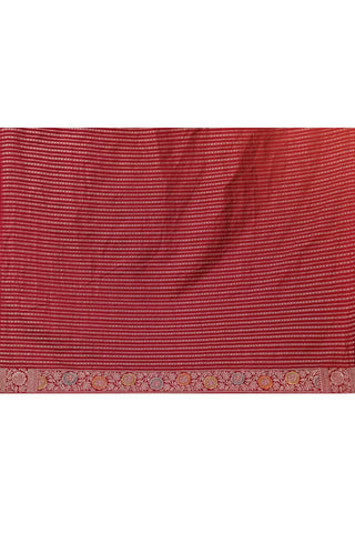 'Nayantara' Maroon Mushru Satin Meenakari Banarasi Handloom Saree