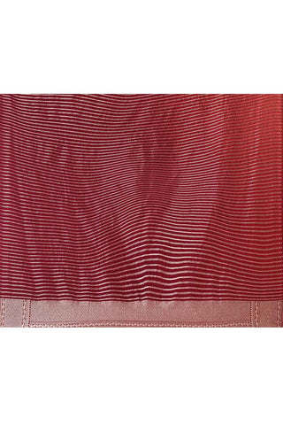 'Hunar' Cherry Wine Mushru Satin Meenakari Banarasi Handloom Saree