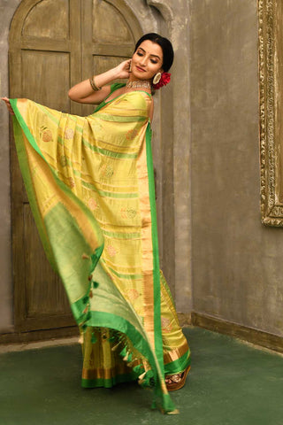 Silk Banarasi Handloom Saree With Blouse