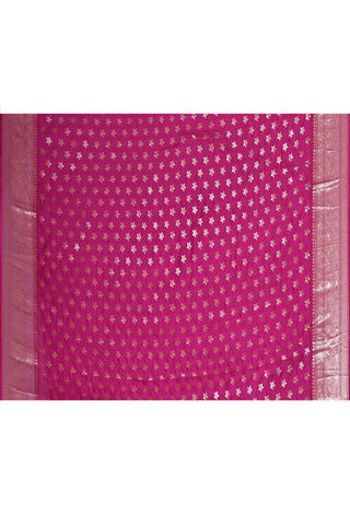 Rani Pink Pure Kota Check Banarasi Handloom Saree With Meenakari Jaal