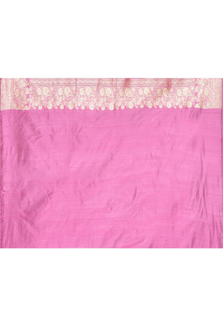 'Adaa' Lilac Pink Pure Katan Silk Banarasi Handloom Saree with Meenakari Kadhua Boota