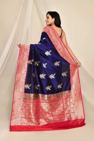 'Tara' Pure Katan Silk Kadhua Meenakari Banarasi Handloom Saree