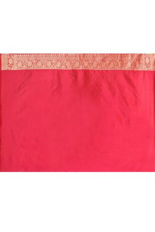 'Patterned Perfection' Pink Pure Katan Silk Jaal Brocade Banarasi Handloom Saree