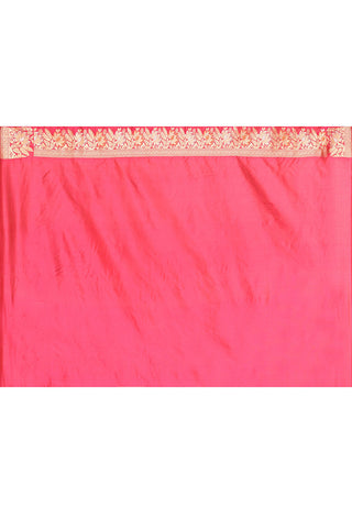 Handloom 'Deep Pink' Pure Katan Silk Banarasi Handloom Saree With all Over Meenakari Jaal