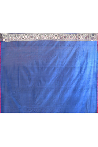 'Maharani' Royal Blue Pure Katan Silk Banarasi Handloom Saree in Gharchola Meenakari Jaal