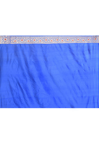 'Royal Majesty' Deep Royal Blue Pure Katan Silk Banarasi Handloom Saree with Meenakari Jaal