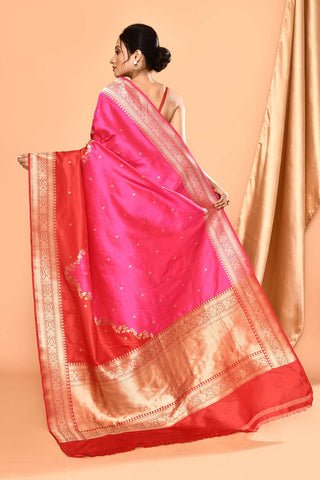 'Shringar' Rani - Red Rangkat Pure Katan Silk Banarasi Handloom Saree