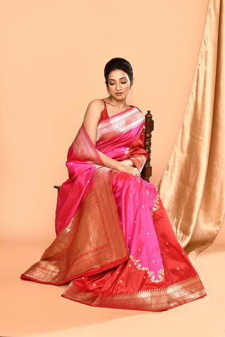 'Shringar' Rani - Red Rangkat Pure Katan Silk Banarasi Handloom Saree