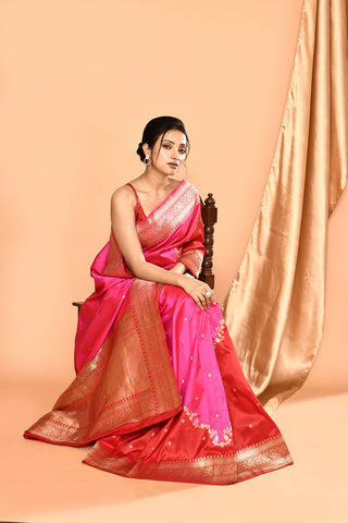 'Shringar' Rani - Red Rangkat Pure Katan Silk Banarasi Handloom Saree