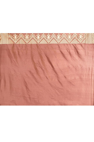 'Gulbahar' Brown Pure Katan Silk Banarasi Handloom Saree