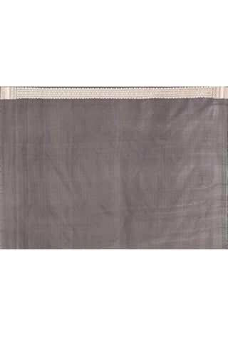 'Hunar' Silver Grey Meenakari Tanchoi Brocade Pure Katan Silk Banarasi Handloom Saree