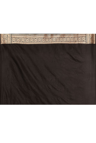 'Rangkat' Black Pure Katan Silk Banarasi Handloom Saare