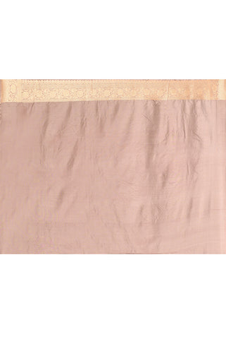 'Patterned Perfection' Rose Grey Pure Katan Silk Jaal Brocade Banarasi Handloom Saree