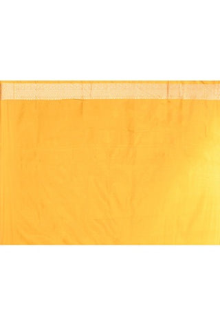 Mustard Yellow Pure Katan Silk Banarasi Handloom Saree with Meenakari Jaal